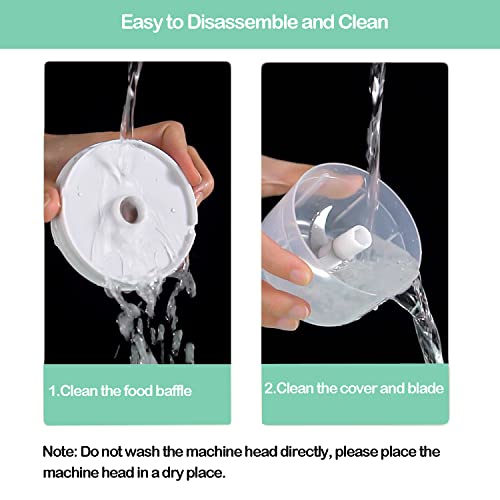 FIOUSY Mini Food Chopper, 100ML+250ML, Wireless Portable Electric Garlic Chopper, USB Charging, Easy to Clean, Food Processor for Baby Food/Peppe