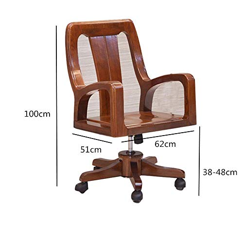 Mu Office Chair Children's Desk Chair Office Chair Home Computer Chair Boss Chair Lift Computer Desk Chair (Color : Brown, Size : 62X51X100Cm)