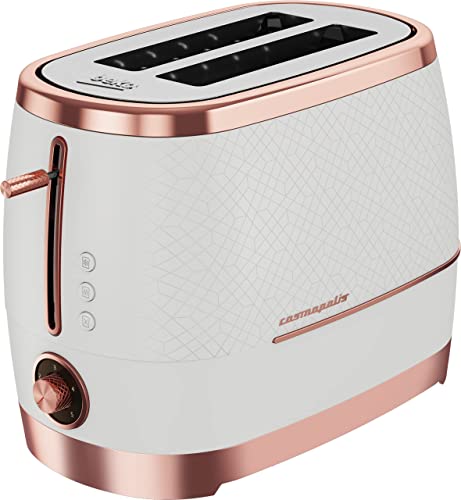 Beko Cosmopolis Toaster TAM8202T, Retro Duck Egg Teal Design , Extra Wide Slot 2-Slice Toaster , Includes Defrost, Reheat & Cancel Functions