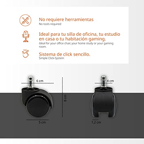 OFITURIA Office Chair Wheels, Standard