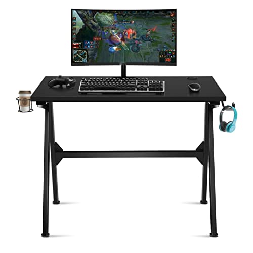 WALNUT Computer Desk Home Office Computer Desk With Cup Holder And Headphone Hook Office Desk (Color : A, Size : 39.5"x23.5"x31")