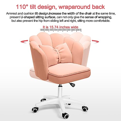 Office Chair Cute Petal Desk Chair, Modern Fabric Home Butterfly Chairs Height Adjustable Chair Makeup Chairs Computer Chairs