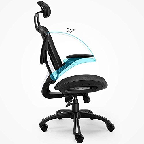n/a Ergonomic Office Chair Modern Desk Chair Adjustable Seat Cushion and Headrest, Breathable Mesh Backrest, Black (no Footrest)