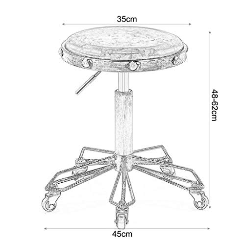 LZQDM Stool,Rolling Stool Adjustable Stool Swivel Office Desk Stool Chair with Wheels for Home,Office,Massage