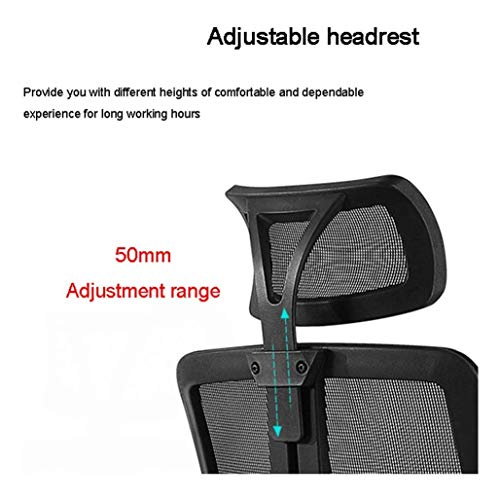 ZCMEB Mesh Office Chair Ergonomic Office Chair Computer Desk Chair, Mesh Seat and Back, Wide Headrest, Adjustable Lumbar Support