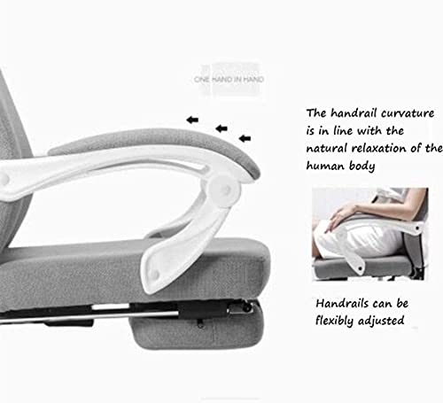 HJW Computer Chair,Fabric Home Study Swivel Chair Chair Ergonomic Chair Comfortable Office Chair Armchair