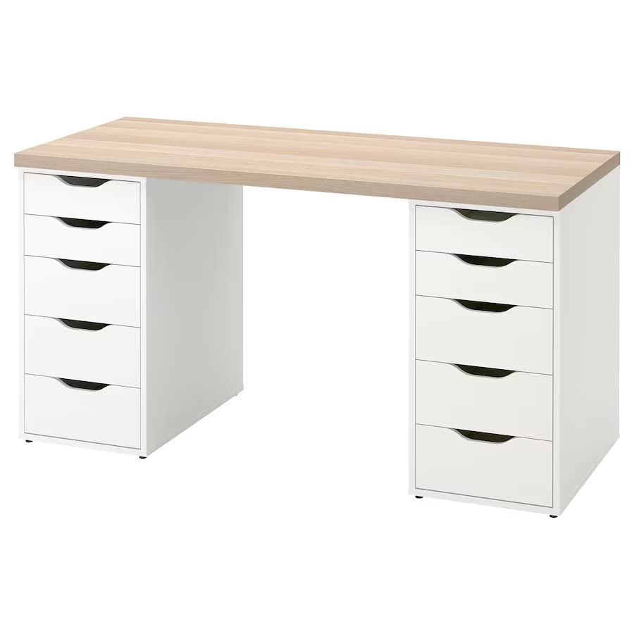 LAGKAPTEN/ALEX Desk,140x60 cm, durable and easy to care for. Desks for home. Desks & computer desks. Tables & desks. Furniture. (White)