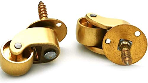 GTYT 4pcs Caster 22mm Brass Casters Universal Wheel, Metal Sofa Furniture Casters,Carrying Capacity 200Kg, Quality Table - Piano Casters,Caster S