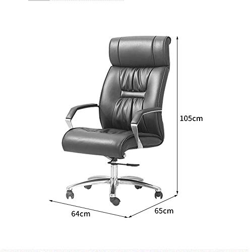 Mu Swivel Office Chair Soft Padded Desk Task Computer Chair Home Office Furniture High Back Office Chair Leather Executive(Color : Black, Size :
