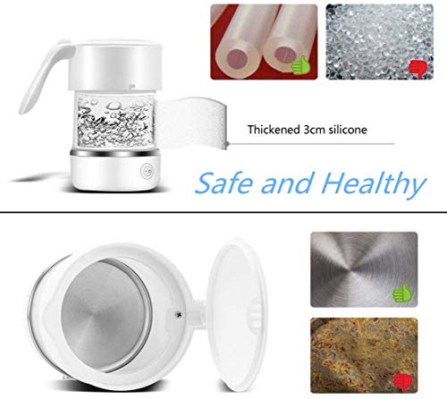 Foldable Electric Kettle for Travel - 500ML Electric Silicone Water Boiler BPA-Free Hot Tea Heater Dual Voltage Collapsible Kettle with Stainless
