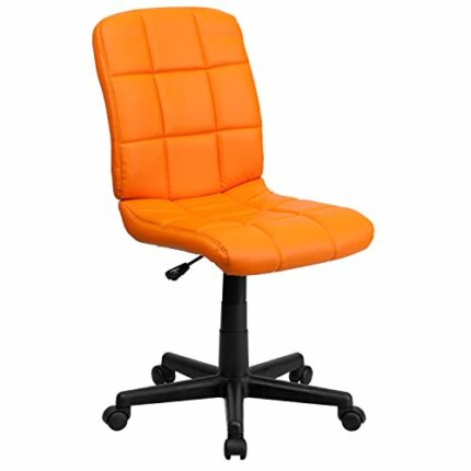 Flash Furniture Mid-Back Quilted Vinyl Swivel Task Office Chair, Metal, Orange, Set of 1