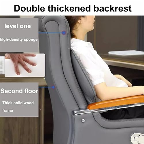 JHKZUDG Executive Leather Adjustable Chair,Ergonomic Office Chair Gaming Chair,High Back Recliner Swivel Chair,for Home Office,black