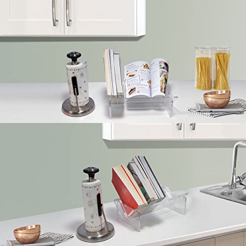 Sumerflos Acrylic Desktop Bookcase, Book Storage Organizer Bookshelves, Clear Mordern Tabletop Storage Rack for Office Home Shelf Display for Cd/