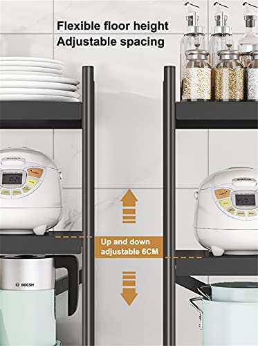 JHKGY 5-Tier Storage Shelving Unit Metal Shelf, Foldable Shelves with Wheels Storage Shelving Unit,Organizers Rolling Cart Display Wire Rack,for