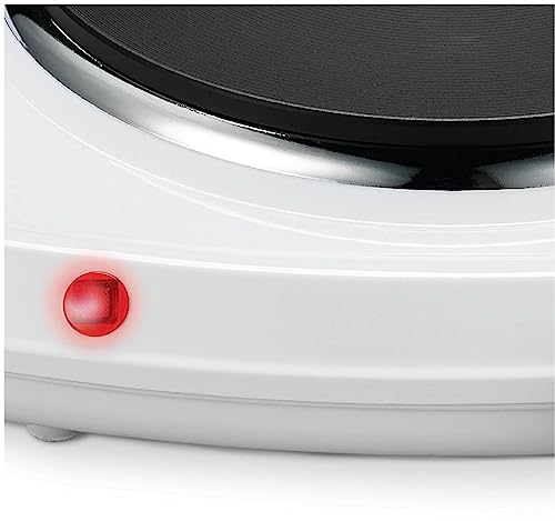 Silva Homeline Double Electric Hob/Cooking Plate DK 2018 - Twin Cast Iron Rings - 2250W – 18cm + 15cm Diameter - Portable Counter-top Design - Wh