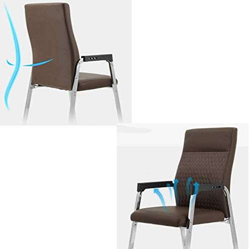 n/a Classic Leather Office Desk Guest Chair with Metal Frame, Comfortable and Breathable, Brown