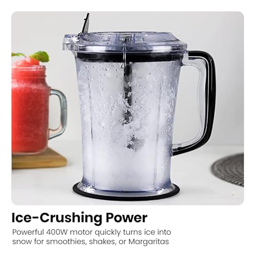 CHEFMAN 2-in-1 Food Processor and Portable Blender with 400W Motor, 2-Tiered Blade System, Ice Crusher - Ideal for Smoothies, Purees, Chopped Veg