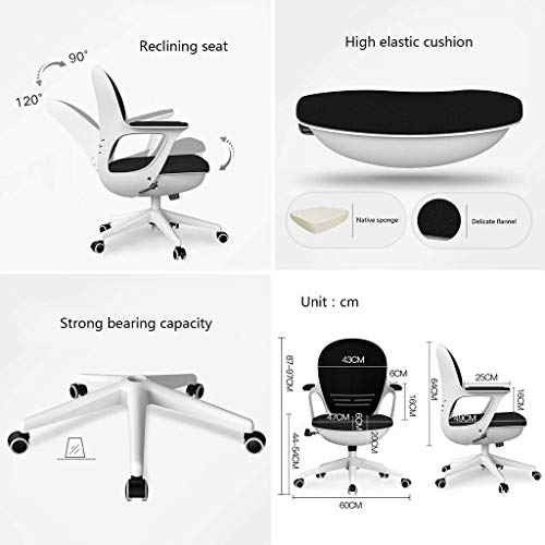 Mu Computer Chair,Home Student Study Writing Chair Backrest Eggshell Office Chair Applicable 120~180Cm Height 60~75Cm Table Height,White,60 * 60