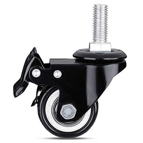 M8 Threaded Casters, Heavy Duty Swivel Casters with Brakes, Swivel Casters Used for Home Furniture/Office Cabinets/Shopping Carts, Load Capacity