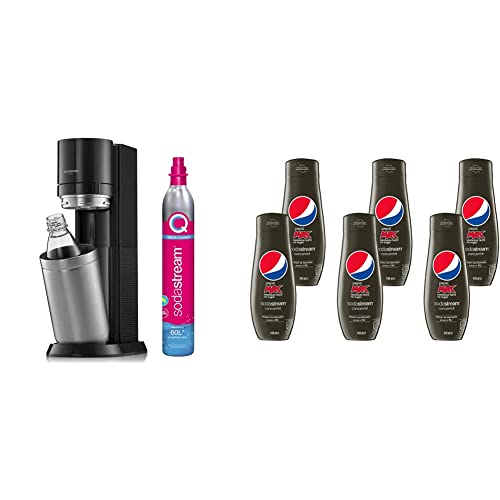 SodaStream Duo Sparkling Water Maker, Sparkling Water Machine & 2x 1L Fizzy Water Bottles, Retro Drinks Maker w. BPA-Free Water Bottle, Glass Car