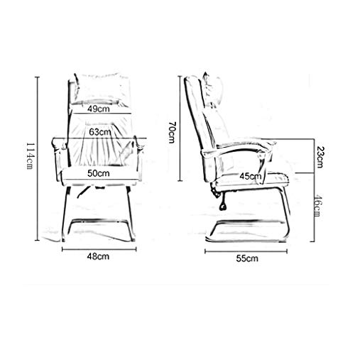 ZCMEB Leather Ergonomic Household Office Chair, Massage Reclining Desk Chair Lumbar Support, High Back