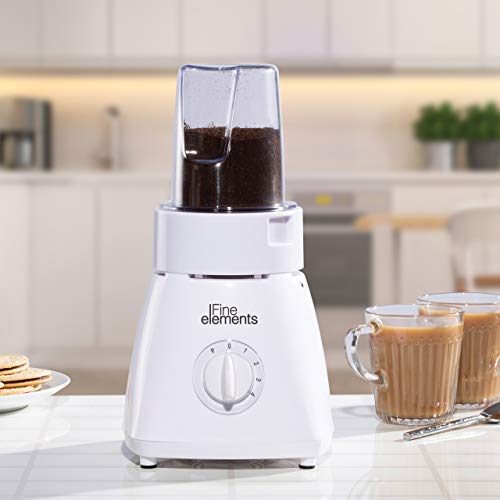 Fine Elements SDA1907 Jug Blender with Coffee Grinder Attachment, 1500ml Capacity with 4 Speeds and Pulse Function (450W Power, 220-240v 50hz Typ