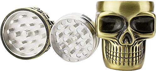 Golden Bell Grinder 1.5 inch Spice Grinder Full Metal Skull Grinder - Bronze
