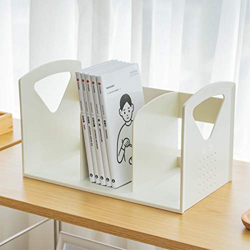 Lunmore Desk Book Shelves Small Desktop Bookshelf Freestanding Bookcase for Home and Office