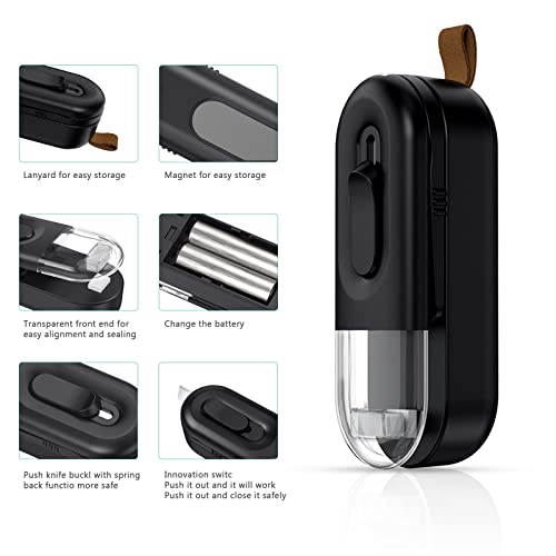 ORIA Mini Bag Sealer, Mini Handheld Bag Heat Vacuum Sealer, 2 in 1 Plastic Bag Sealer and Cutter, Portable Heating Sealer for Snack Bags Plastic
