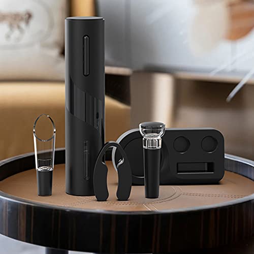 Electric Wine Bottle Opener Set, Rechargeable 6-in-1 Gift Box Automatic Bottle Opener with Tin Foil Cutter, Wine Dispenser, Vacuum Stopper, Stora