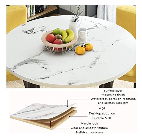 Kitchen Table Set, Office Table and Chair Set Conference Coffee Table Marble Round Table Office Table and Chair Combination Break Room Hotel Meet