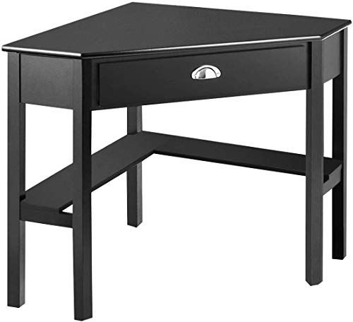 rivallycool Home Office Desks, Mdf,Steel,Wood, Black