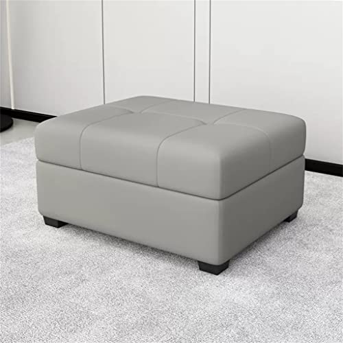 N/A Home Storage Stool Sofa Stool Storage Changing Shoe Stool Sittable Living Room Footrest Tech Cloth (Color : Argento, Size : 80 * 60 * 41cm)