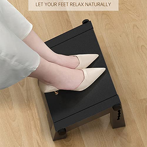 N / B Adjustable Footrest, Ergonomic Desk Footrest, with 6 Adjustable Heights,30° Adjustable Angle of Inclination,Relieve Leg, Knee and Back Pain