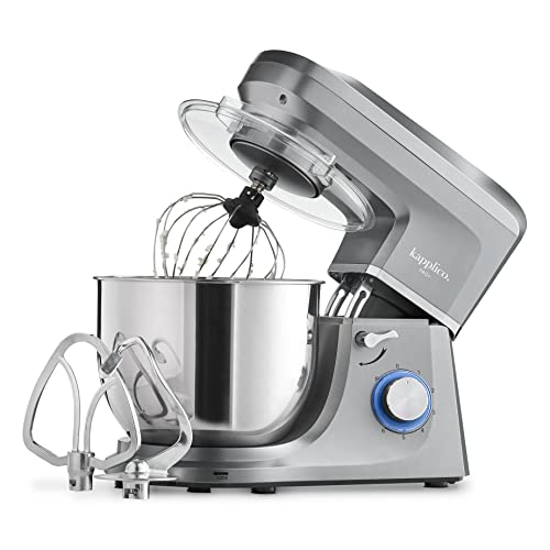 KAPPLICO Pro Plus 1800W Stand Mixer, 7.0L Stainless Steel Bowl, 6-Speed Food Mixer, Dough Hook, Whisk & Mixing Beater, Non-slip Rubber Feet, 24m
