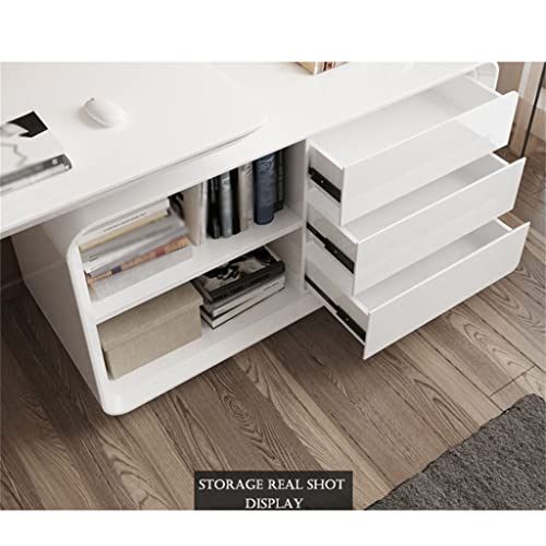 SDFGH Office Desk Computer Desk Swivel Angle Multifunctional Desk White Office Furniture