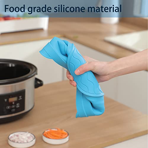 Slow Cooker Liner Silicone, 2pcs Food-Grade Silicone Slow Cooker Divider Liners Reusable Slow Cooker Accessories Fit 6-8 Quarts Crockpot, Leakpro