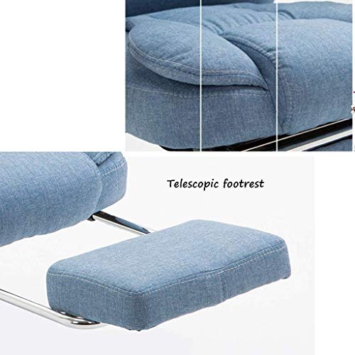 Mu Computer Chair,Home Modern Office Chair Reclining Back Boss Chair Leisure Lift Fabric Swivel Chair Loading 200Kg,Blue,53 * 65 * 106Cm