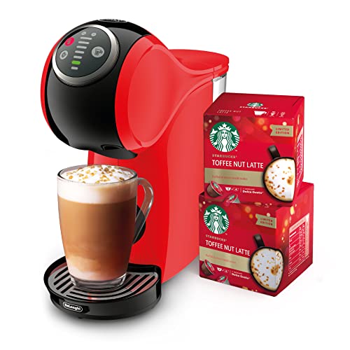DELONGHI EDG315.R Dolce Gusto Genio S Plus Toffee Nut Latte Bundle, 0.8 liters, Red