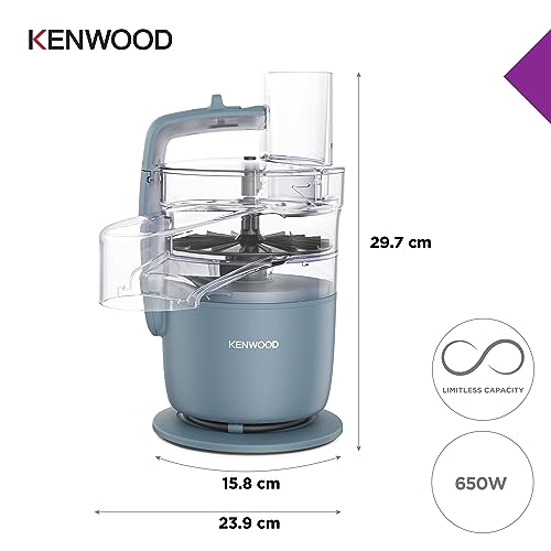 Kenwood, MultiPro Go FDP22.130GY, Food Processor, for Chopping, Slicing, Grating, Pureeing and Kneading Dough, with Express Serve, 1.3L Bowl, Kn