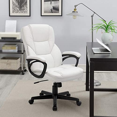 SLNFXC Faux Leather High-Back Executive Office Chair with Lumbar Support, Gaming Chair Meeting Chair Computer Chair