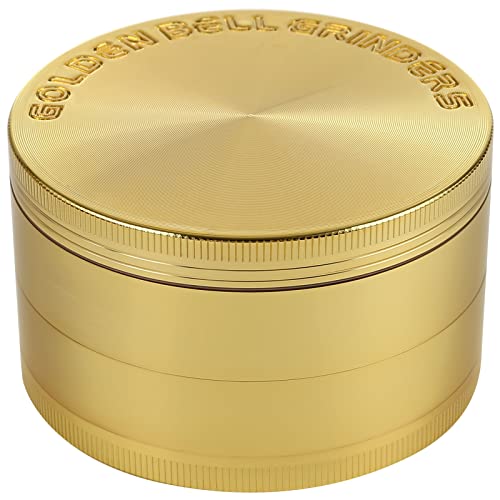 Golden Bell 3 inch Grinder 4 Layers Spice Grinder Zinc Alloy Grinder - Nickle Black