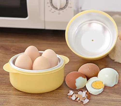 Microwave Egg Boiler,Portable Egg Cooker for Microwave,Cute Compact Design Quick Egg Boiler 4 Eggs Capacity,Kitchen Egg Boilers for Hard Soft Boi