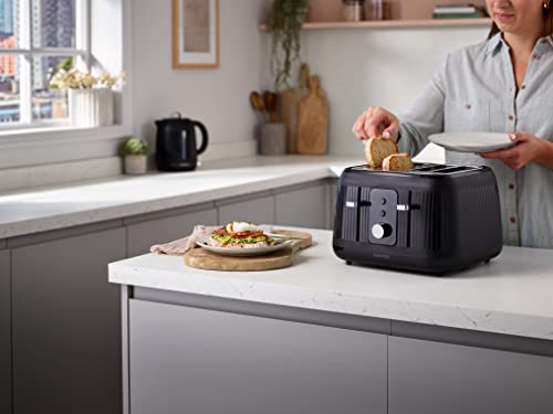 Kenwood Dawn Toaster, 4 Slot Toaster, Reheat, 5 Browning Settings, Defrost and Cancel Functions, Pull Crumb Tray, TFP09.000BK, 1800W, Midnight B
