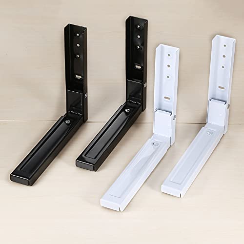 Hniuyun Universal Wall-Mounted Microwave Brackets ,Foldable Arm Adjustable Extensible Wall Hanging Microwave Brackets Oven Stand Shelf Rack Load