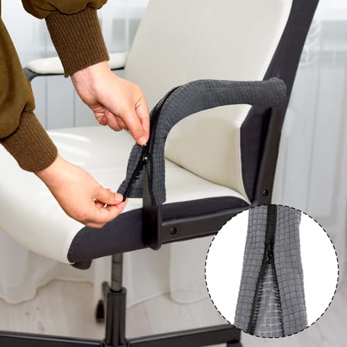 Office Chair Armrest Covers, Stretch Chair Armrest Covers, Zipper Chair Slipcover, Office Removable Arm Rest Covering, Office Seat Hand Rest Prot