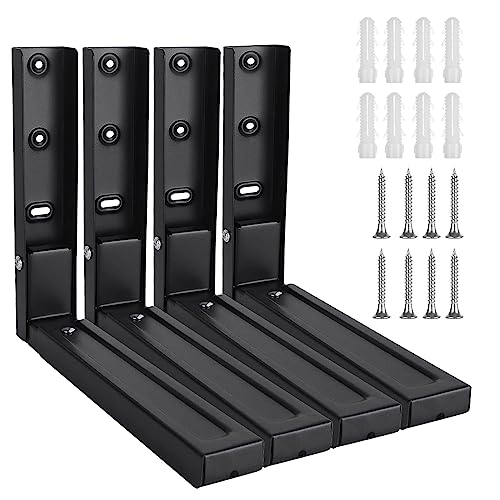 MIVIDE 2 Pair Microwave Wall Brackets Black, Universal Microwave Brackets, Adjustable Microwave Wall Mount Brackets, with Matching Screws and Exp