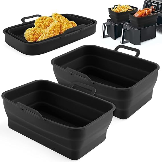 EcoNour Premium Silicone Air Fry Liners for Ninja AF400UK 9.5L & Tower T17088-21 x 16 x 4.5 cm Ninja Air Fryer Liners - Made Specifically for the