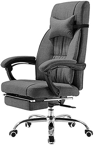 HJW Office Desk Chair Adjustable High Back Ergonomic Recliner Home Office Chairs with Footrest and Lumbar Support Armchair