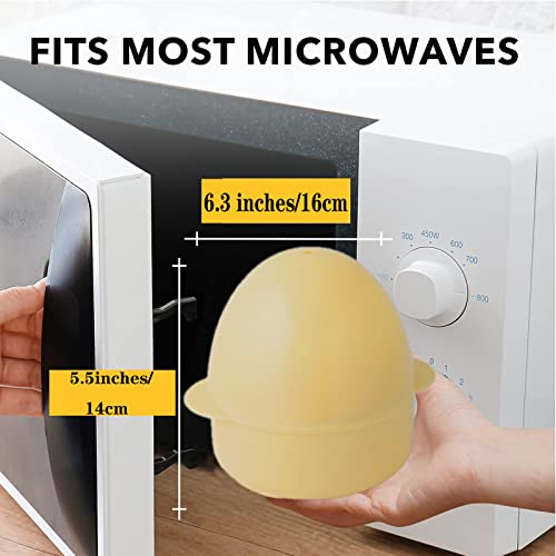 Microwave Egg Boiler,Portable Egg Cooker for Microwave,Cute Compact Design Quick Egg Boiler 4 Eggs Capacity,Kitchen Egg Boilers for Hard Soft Boi